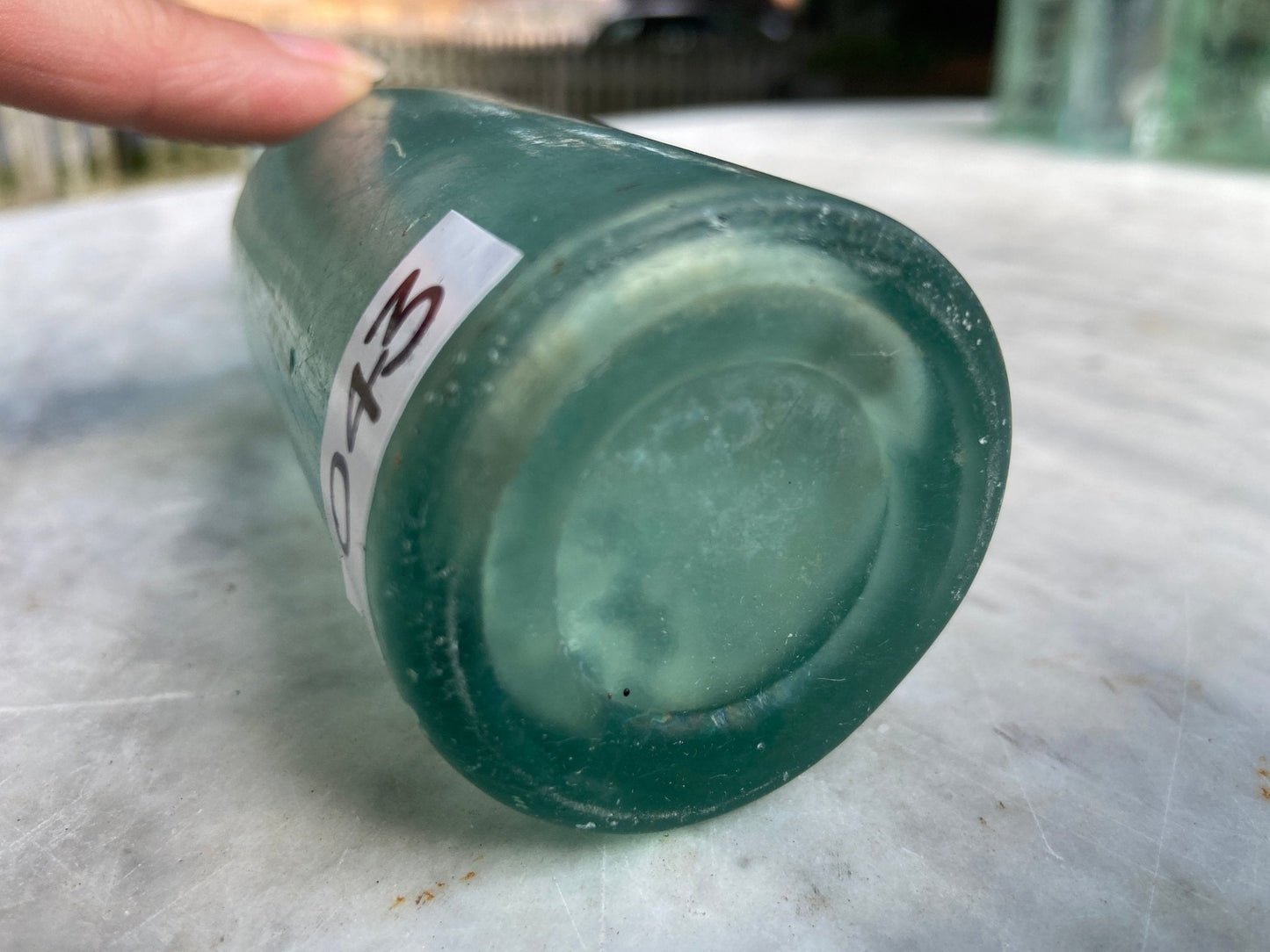 Goodall Backhouse & Co Antique Aqua Blue Opaque Glass Bottle - Vintage Glass BottleThe Furniture Recycling ShopBottle