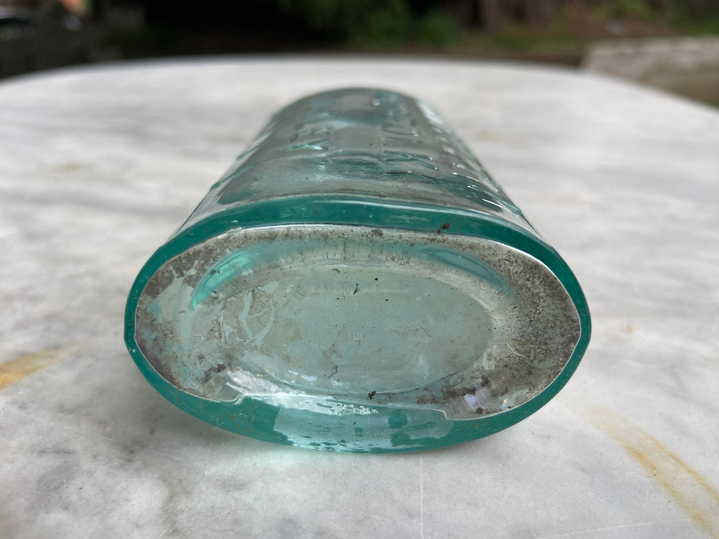 G.W. Worfolk Chemist, Ilkley Antique Aqua Blue Glass Bottle - Vintage Glass BottleThe Furniture Recycling ShopBottle