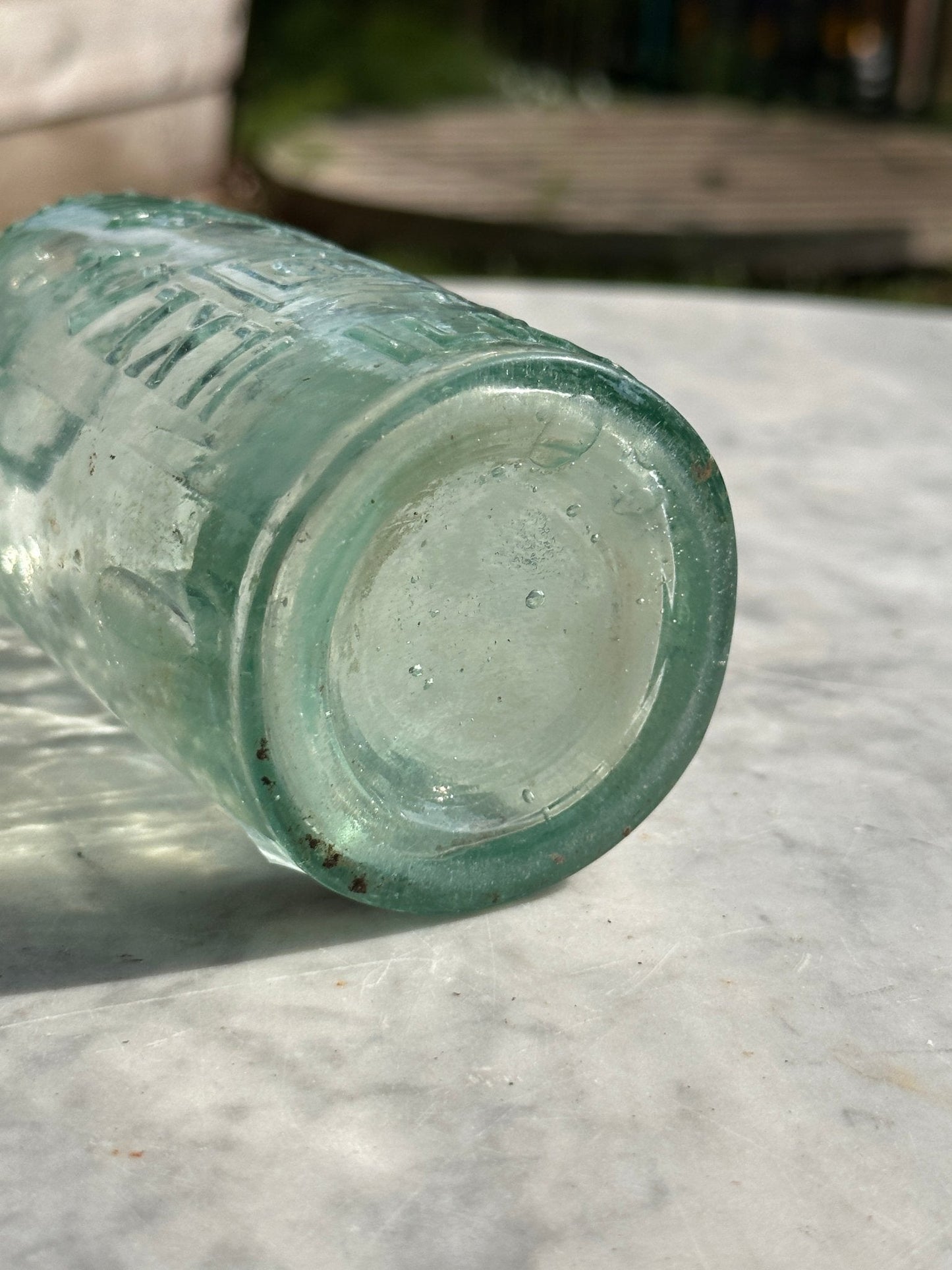 Ilkley Brewery Antique Aqua Blue Glass Bottle - Vintage Glass BottleThe Furniture Recycling ShopBottle