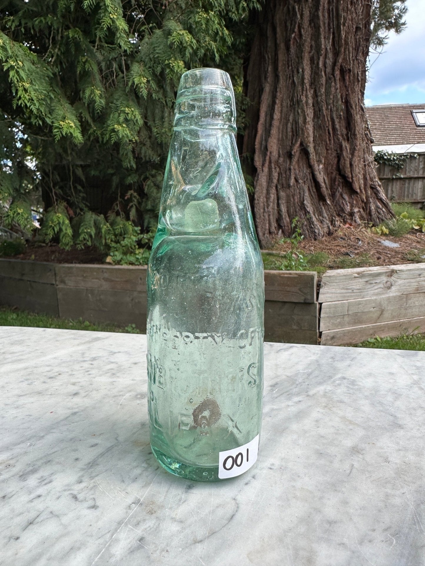 Inman Brothers, Halifax, Antique Pale Green Clear Thick Glass Codd-Neck Soda Bottle - Collectible Glass BottleThe Furniture Recycling ShopBottle