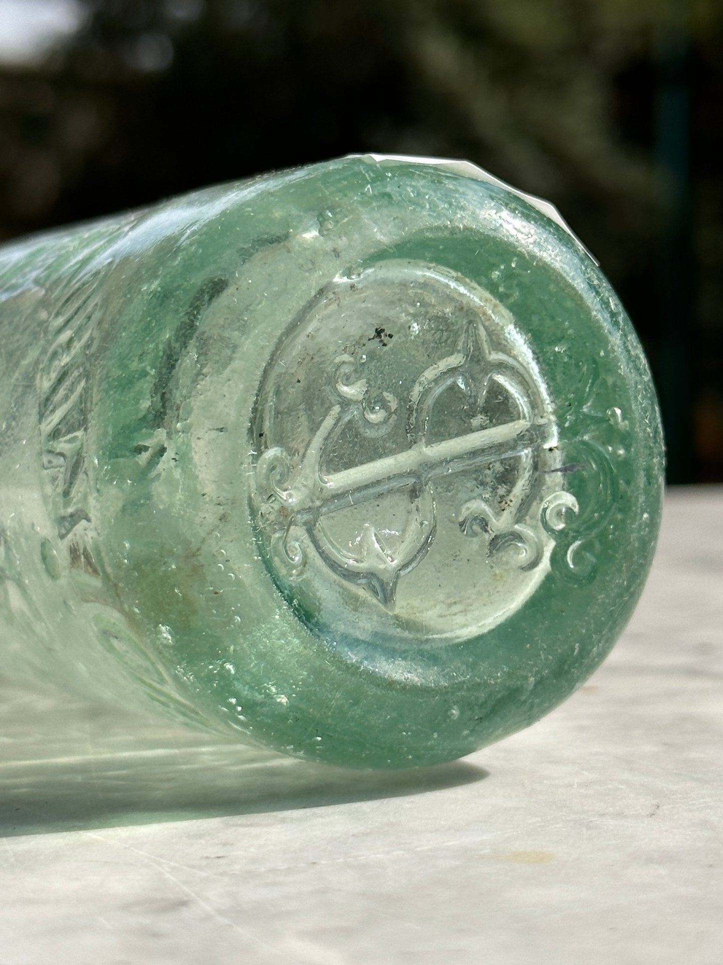 James Simpson Antique Aqua Blue Bottle - Vintage Glass BottleThe Furniture Recycling ShopBottle
