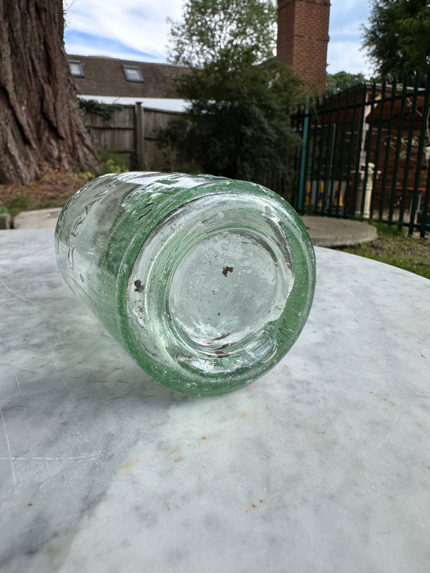 John Seddon, Gravel Hole Spa Antique Aqua Glass Bottle - Vintage Glass BottleThe Furniture Recycling ShopBottle