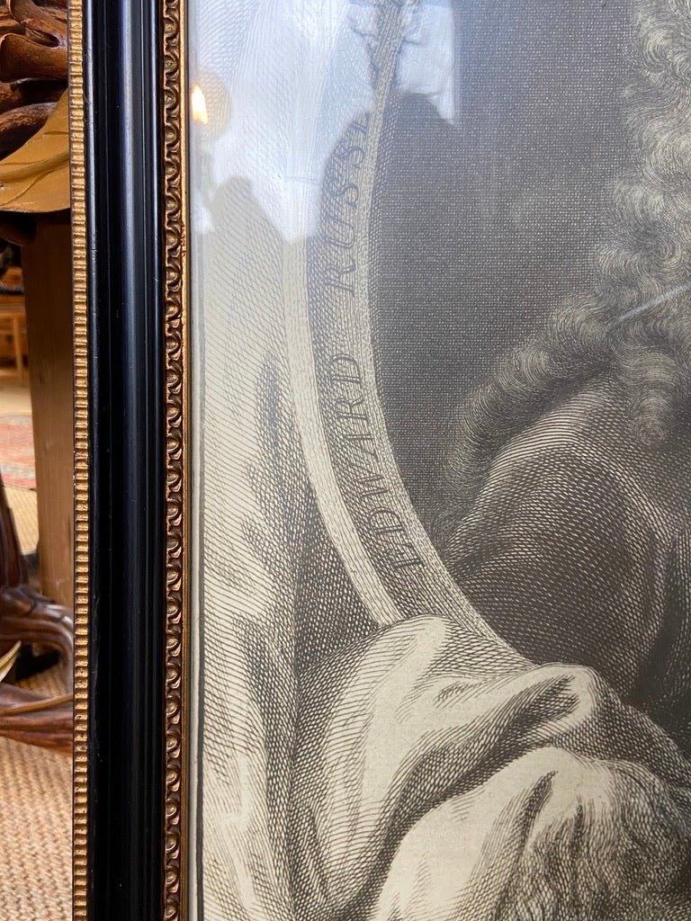 Large Black and White Print Picture of An Etching Of Edward Russel, Earl of Orford Framed in Black and GoldThe Furniture Recycling ShopFurniture