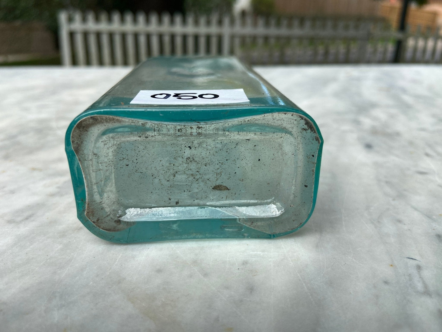 Mackay & Son Chemists Bradford Antique Aqua Blue Glass Bottle - Vintage Glass BottleThe Furniture Recycling ShopBottle