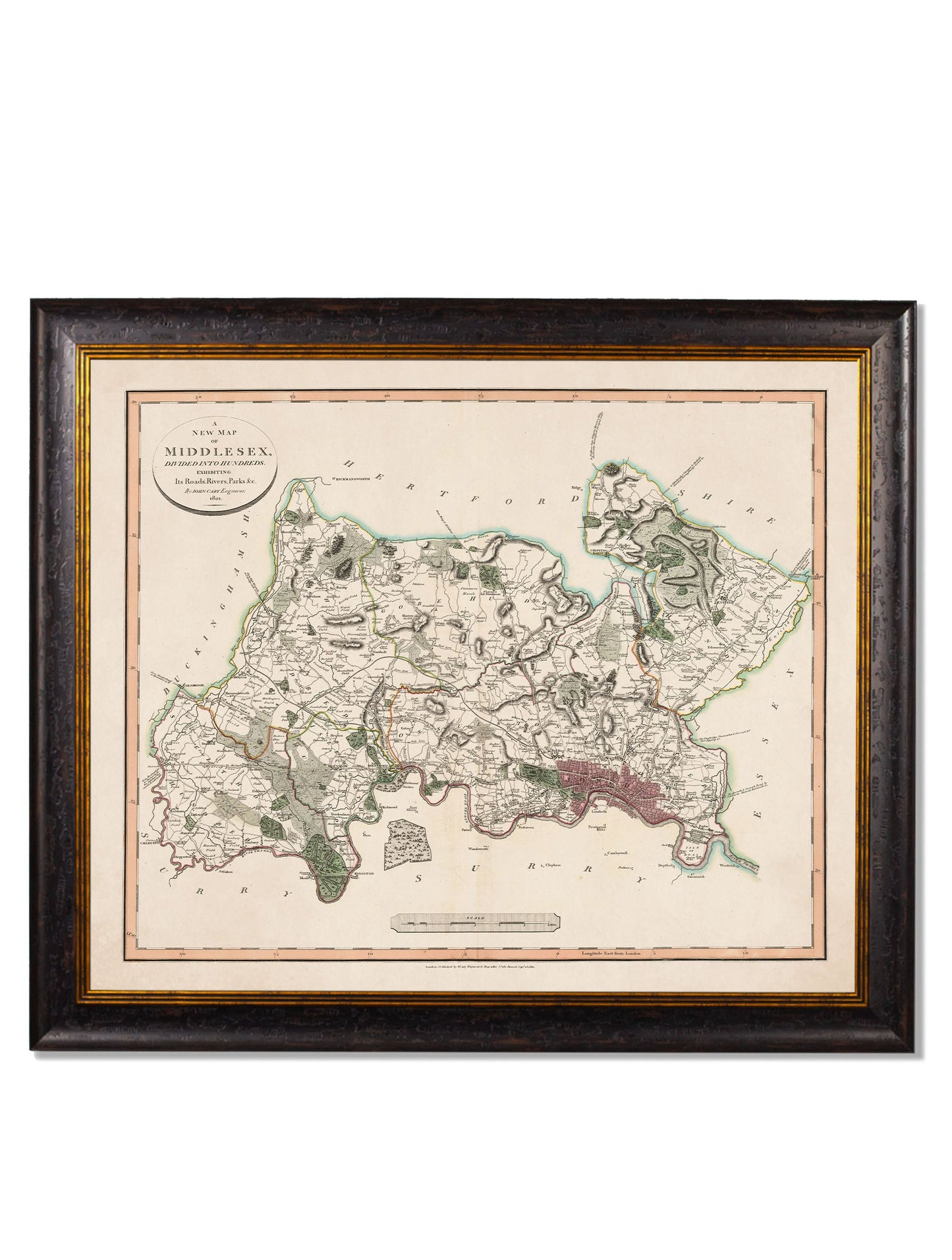 c 1806 county maps of england - premium glass-fronted framed art print with solid wood frame, luxury wall art for sophisticated spaces