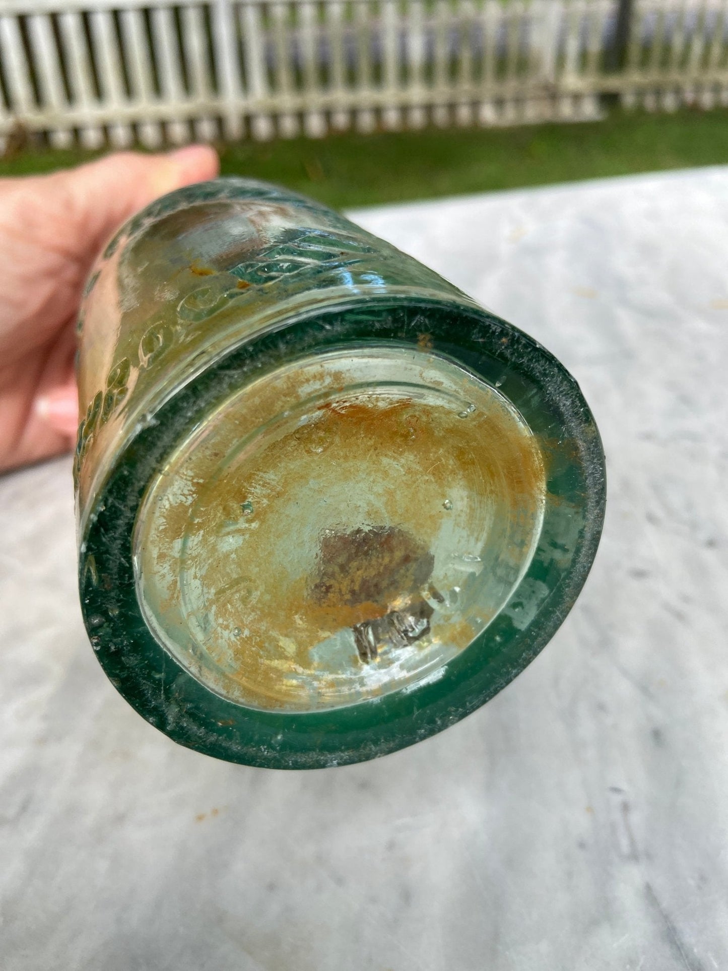 North Eastern Hotel Antique Aqua Green Glass Bottle - Vintage Glass BottleThe Furniture Recycling ShopBottle