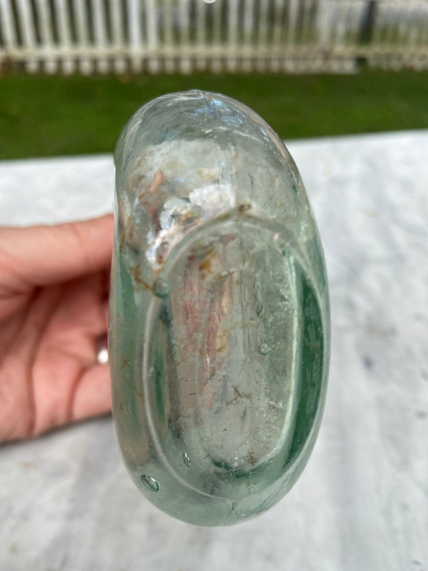 Plain Antique Aqua Green Glass Bottle - Vintage Glass BottleThe Furniture Recycling ShopBottle