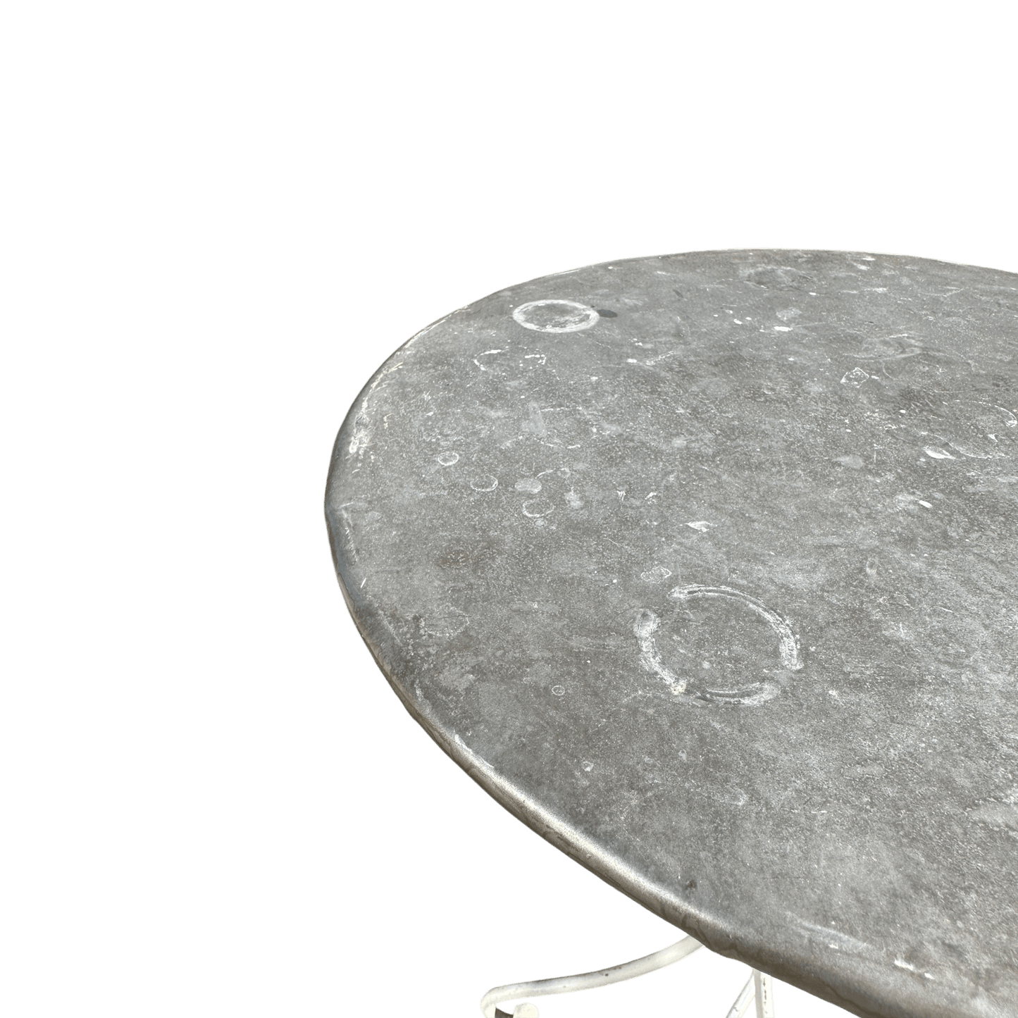 Round Zinc Topped Table With Metal Pedestal BaseThe Furniture Recycling Shop