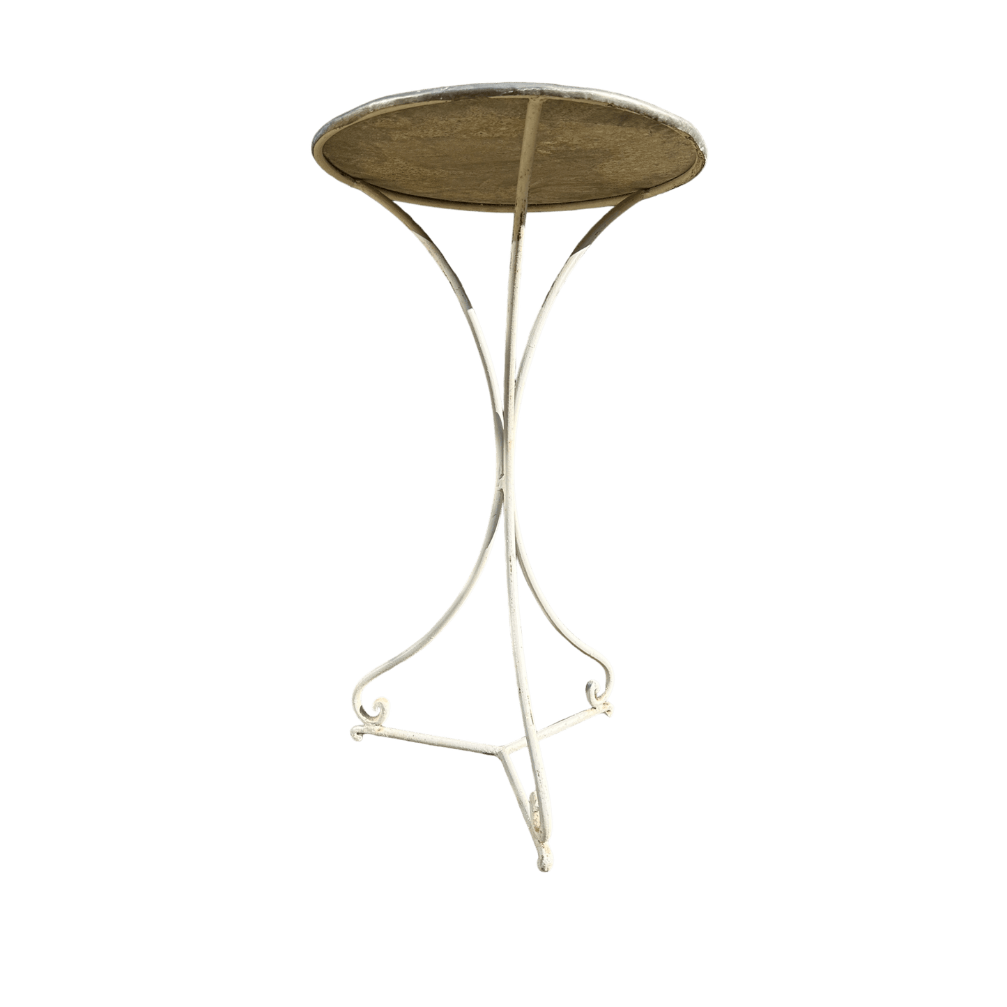 Round Zinc Topped Table With Metal Pedestal BaseThe Furniture Recycling Shop