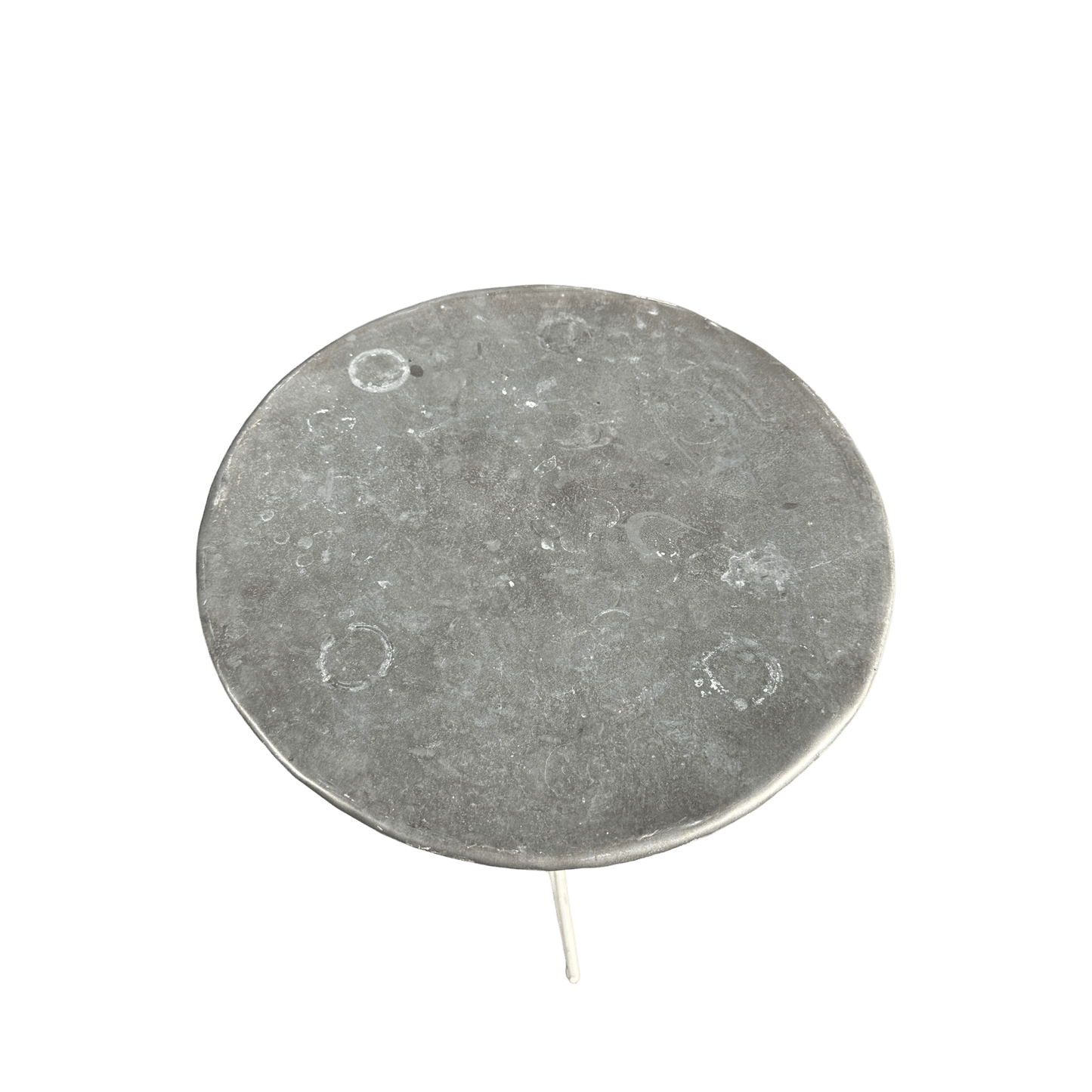 Round Zinc Topped Table With Metal Pedestal BaseThe Furniture Recycling Shop