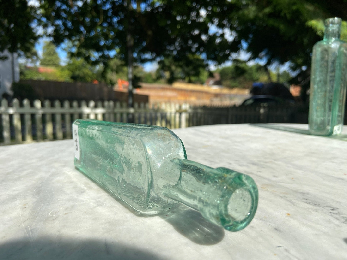 The Chasa Vogeler Co.Antique Aqua Green Glass Bottle - Vintage Glass BottleThe Furniture Recycling ShopBottle