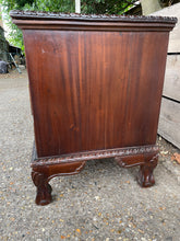 Load image into Gallery viewer, Vintage Hardwood Three Drawer Ornate Bedside Table
