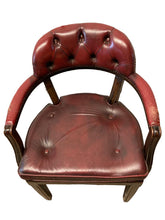 Load image into Gallery viewer, Red Leather Upholstered Office Chair Button Back
