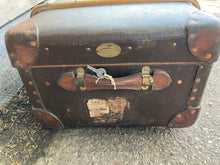 Load image into Gallery viewer, Vintage Wood Banded Steamer Trunk Complete With Tray and Key
