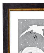 Load image into Gallery viewer, Japanese Pair of White Flying Cranes, Print of Vintage Illustrated Japanese Birds- 1900s Artwork Print. Framed Wall Art PictureVintage Frog T/APictures &amp; Prints
