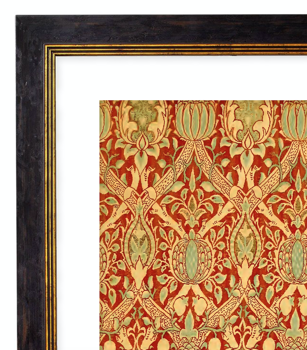 Velvet Broche - William Morris Pattern Artwork Print. Framed Wall Art PictureVintage Frog T/APictures & Prints