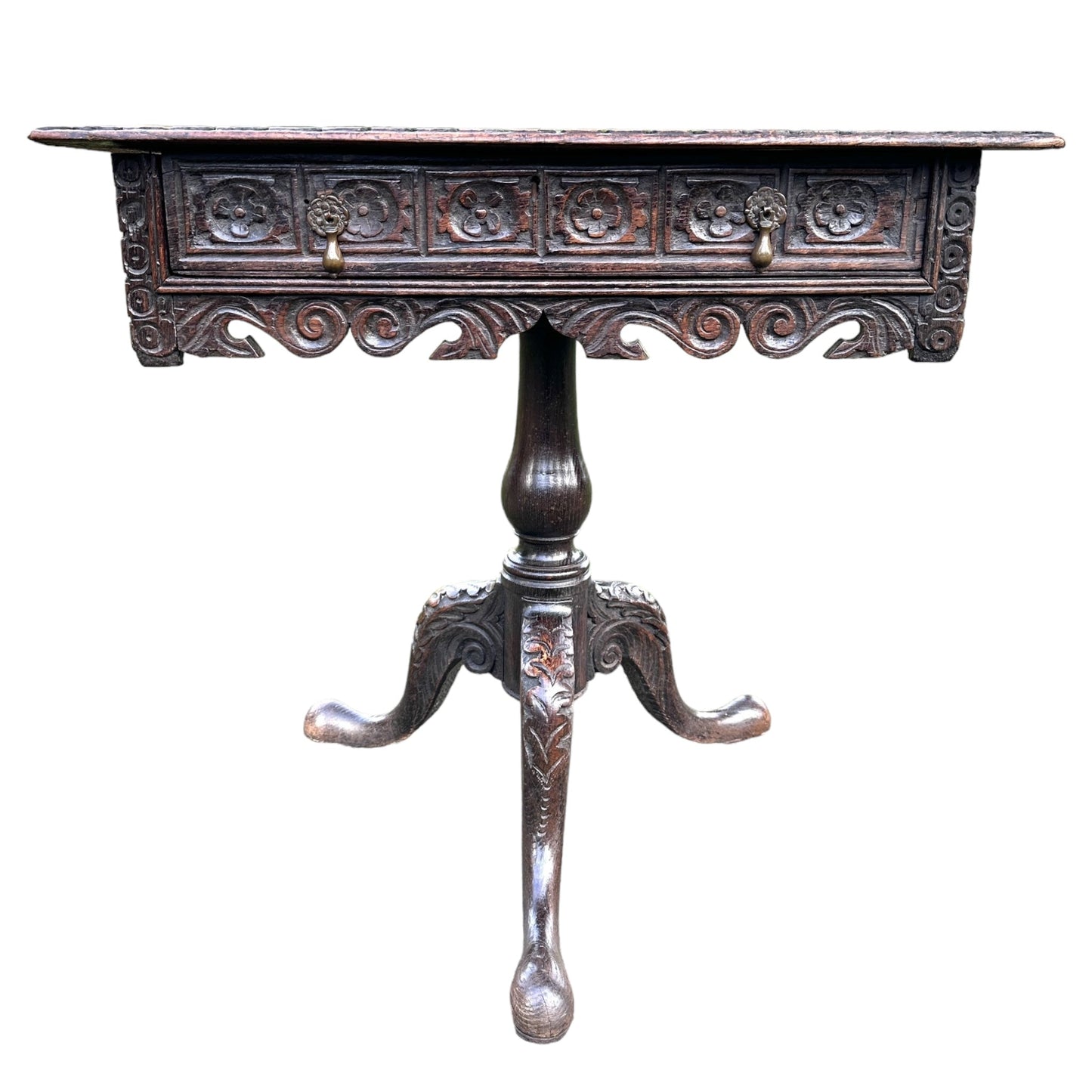 19th Century Carved Oak Hall Console TableThe Furniture Recycling Shop