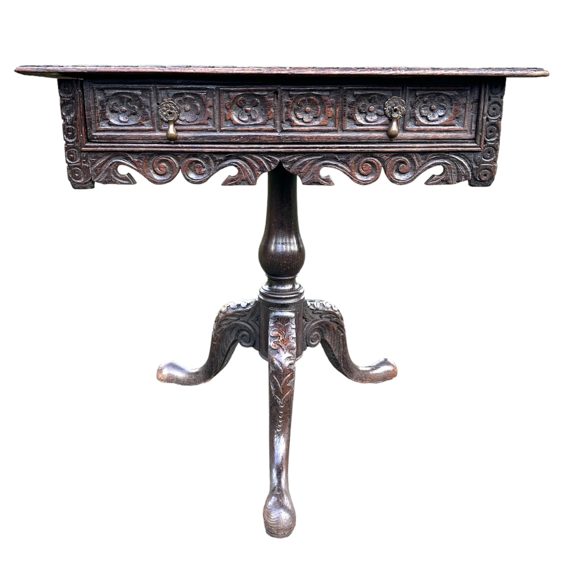 19th Century Carved Oak Hall Console TableThe Furniture Recycling Shop