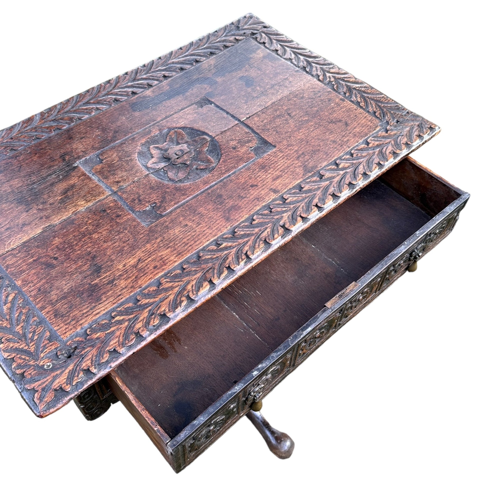 19th Century Carved Oak Hall Console TableThe Furniture Recycling Shop