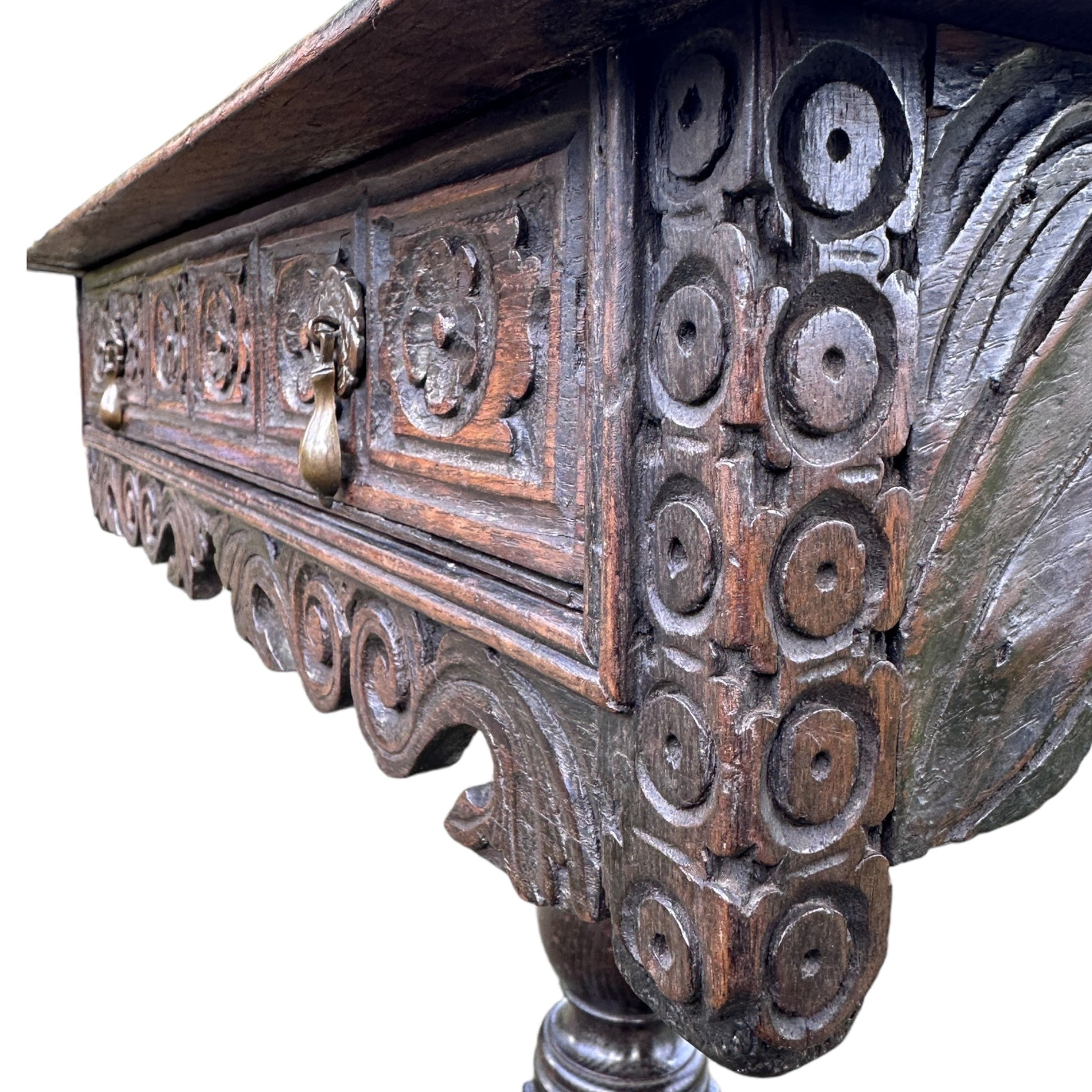 19th Century Carved Oak Hall Console TableThe Furniture Recycling Shop