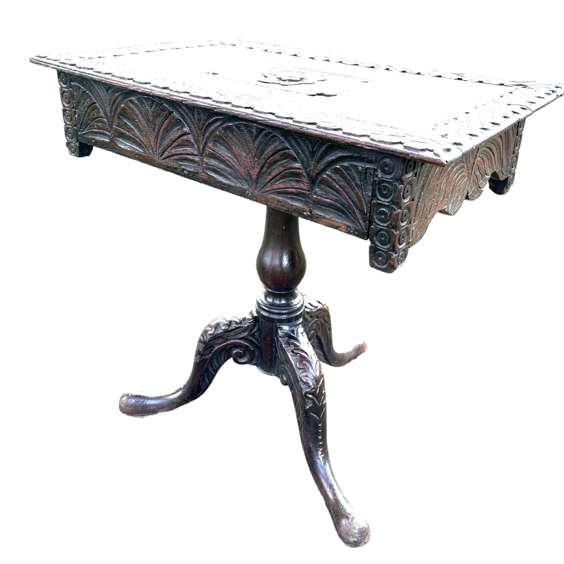 19th Century Carved Oak Hall Console TableThe Furniture Recycling Shop