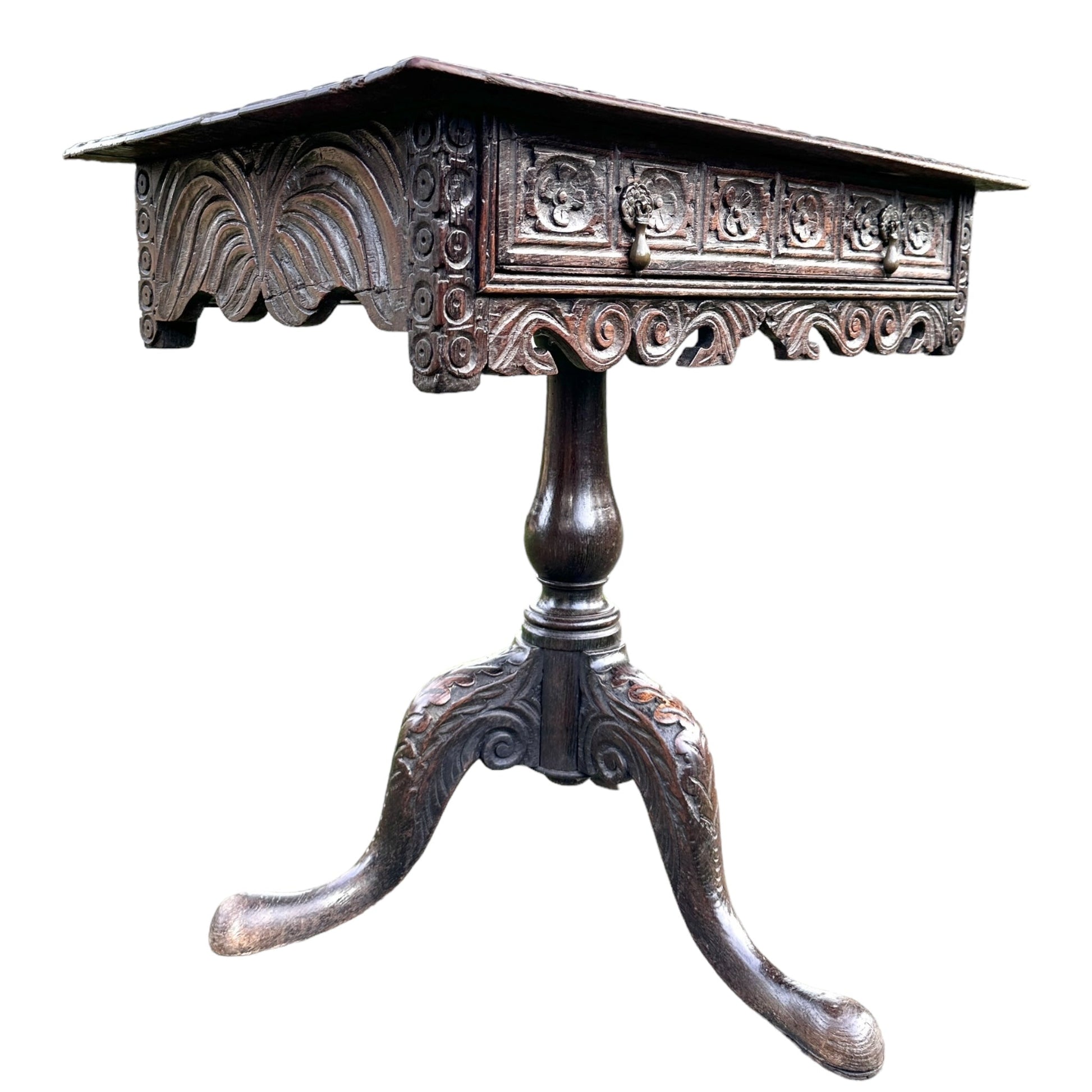 19th Century Carved Oak Hall Console TableThe Furniture Recycling Shop