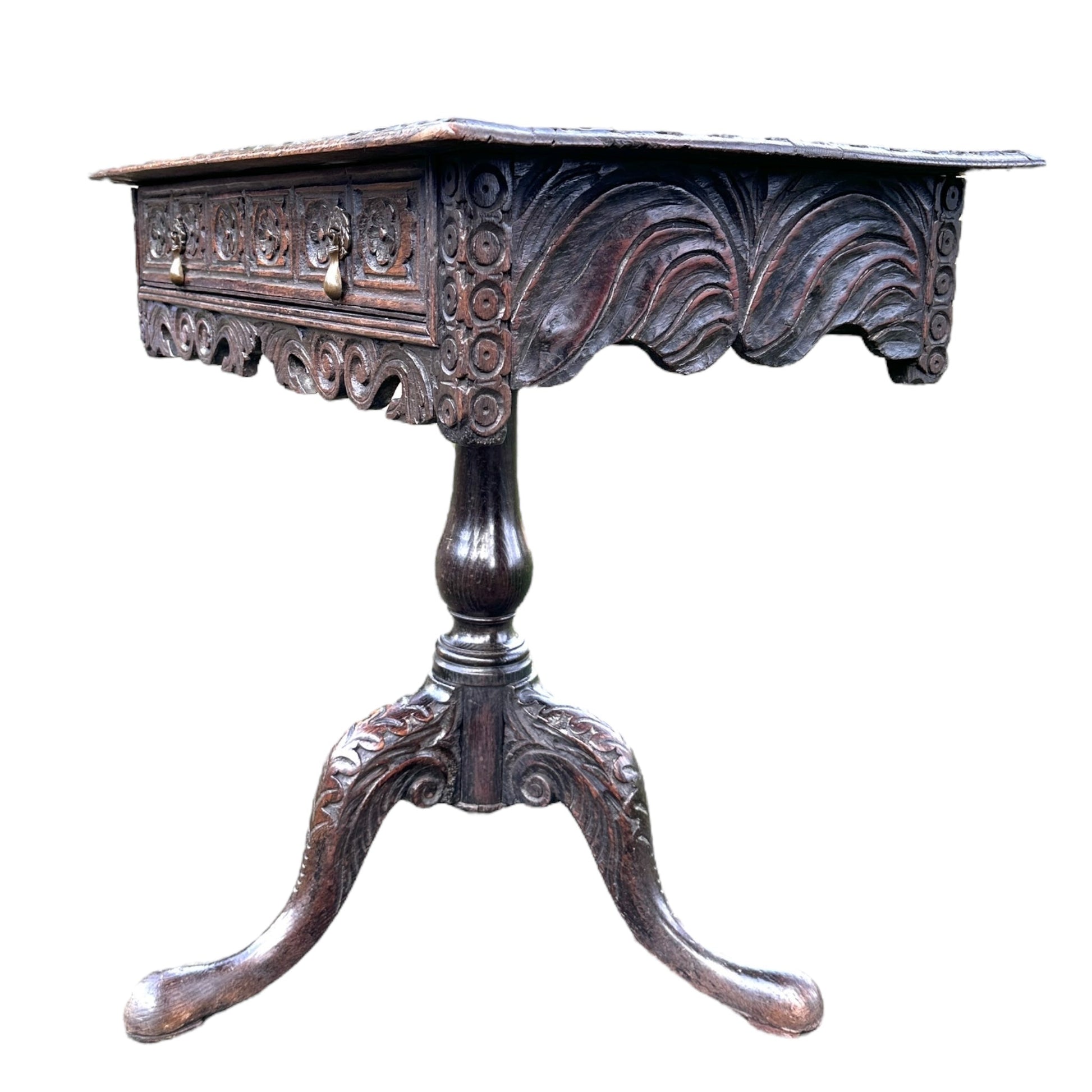 19th Century Carved Oak Hall Console TableThe Furniture Recycling Shop