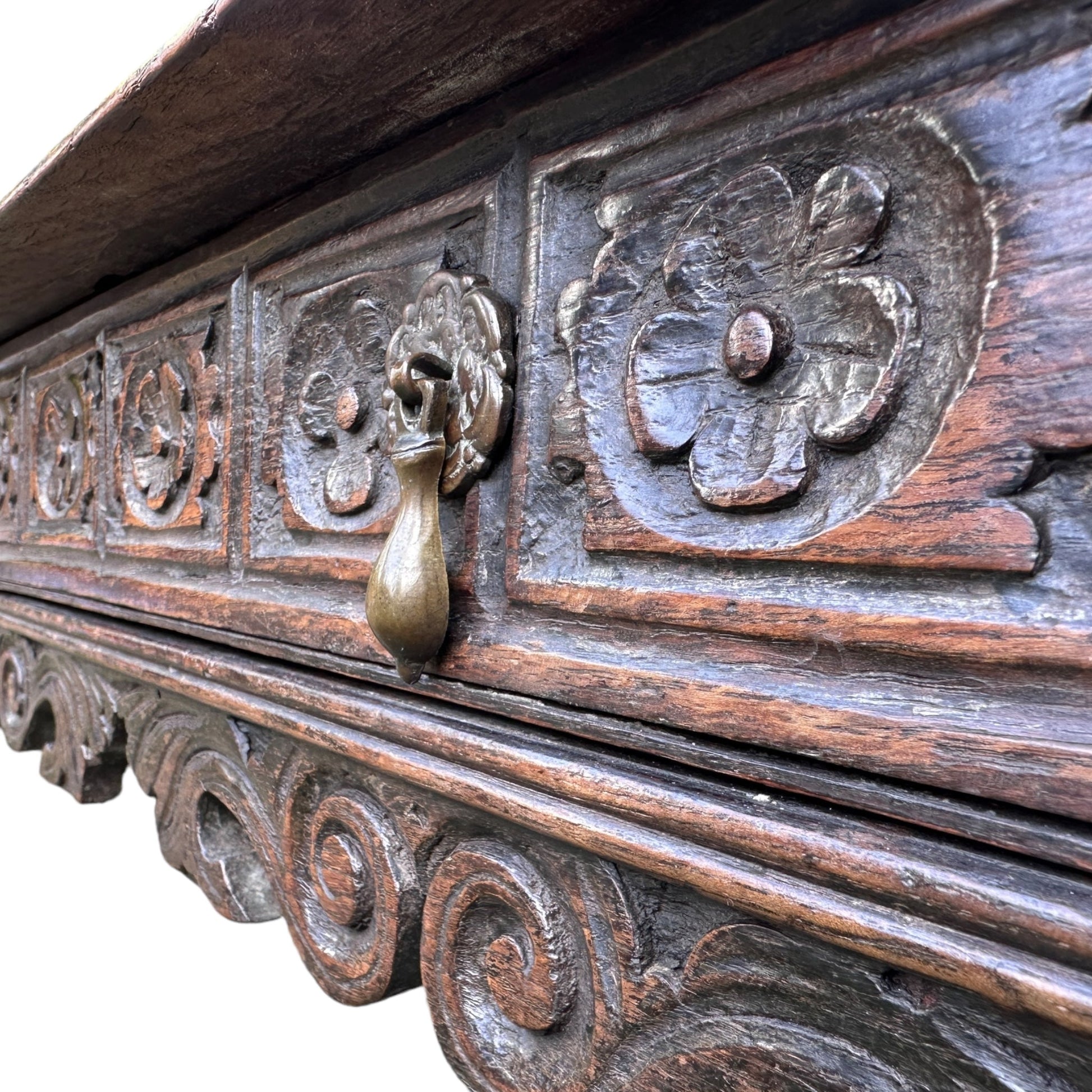 19th Century Carved Oak Hall Console TableThe Furniture Recycling Shop