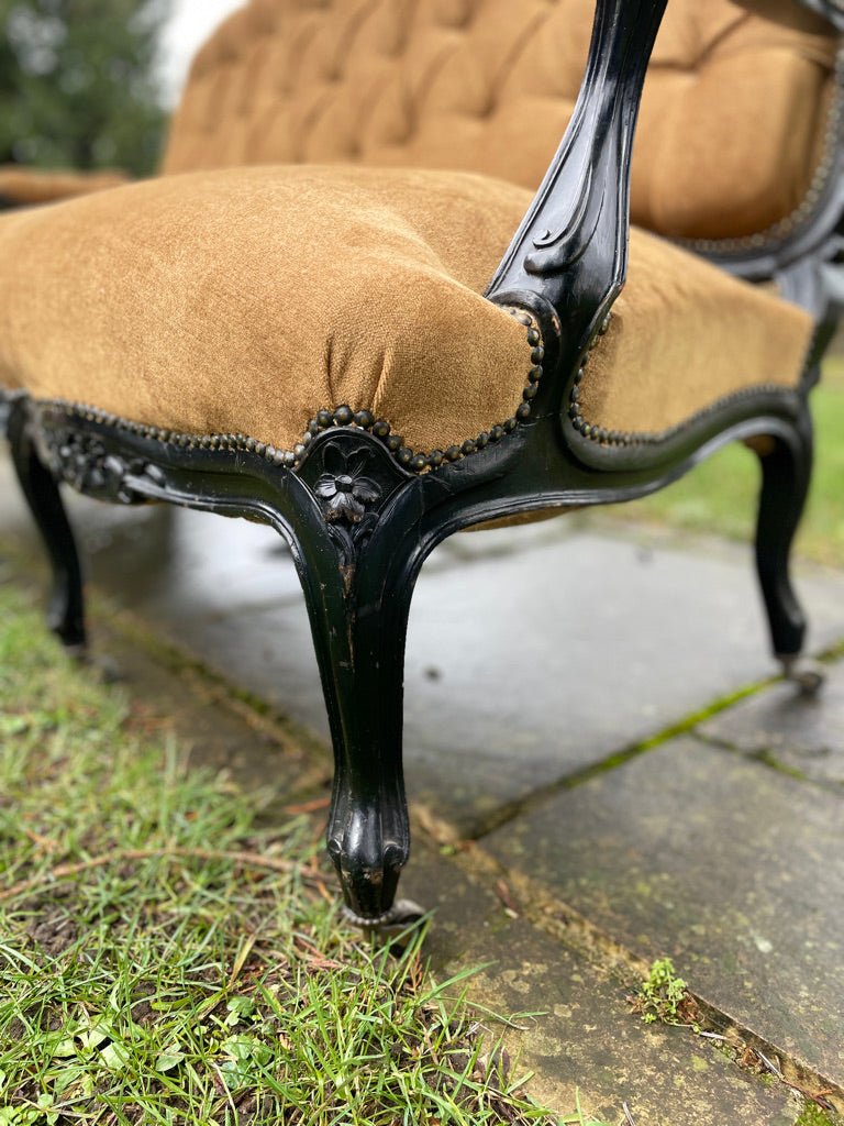19th Century Louis XV Style Sofa or Canape, French Saloon Settee With Ebonised FrameThe Furniture Recycling ShopFurniture
