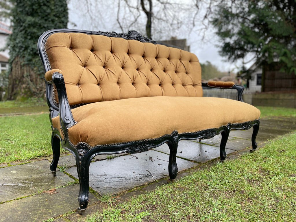 19th Century Louis XV Style Sofa or Canape, French Saloon Settee With Ebonised FrameThe Furniture Recycling ShopFurniture