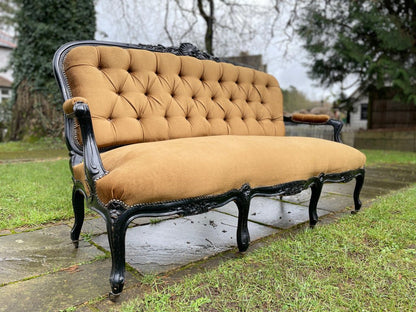 19th Century Louis XV Style Sofa or Canape, French Saloon Settee With Ebonised FrameThe Furniture Recycling ShopFurniture