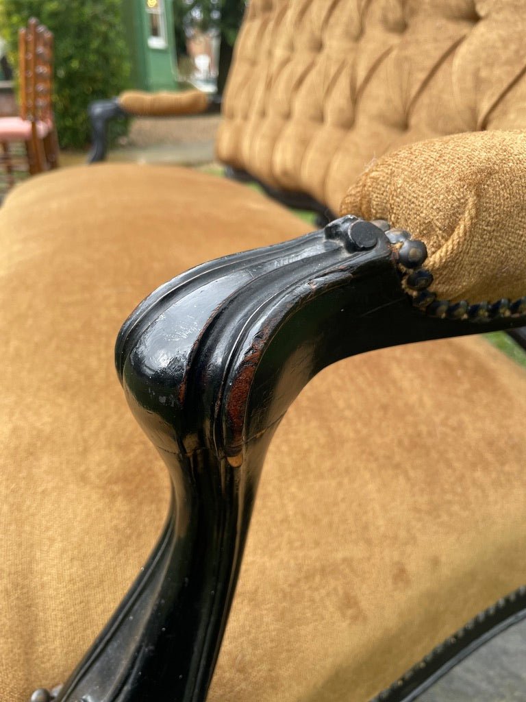 19th Century Louis XV Style Sofa or Canape, French Saloon Settee With Ebonised FrameThe Furniture Recycling ShopFurniture