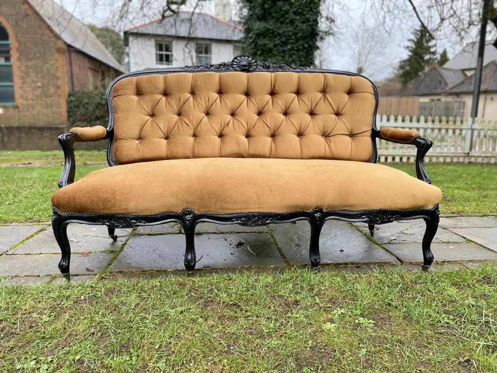 19th Century Louis XV Style Sofa or Canape, French Saloon Settee With Ebonised FrameThe Furniture Recycling ShopFurniture