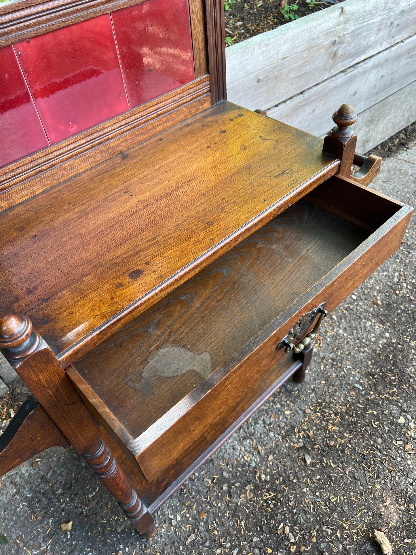 Antique Oak Hall Stand