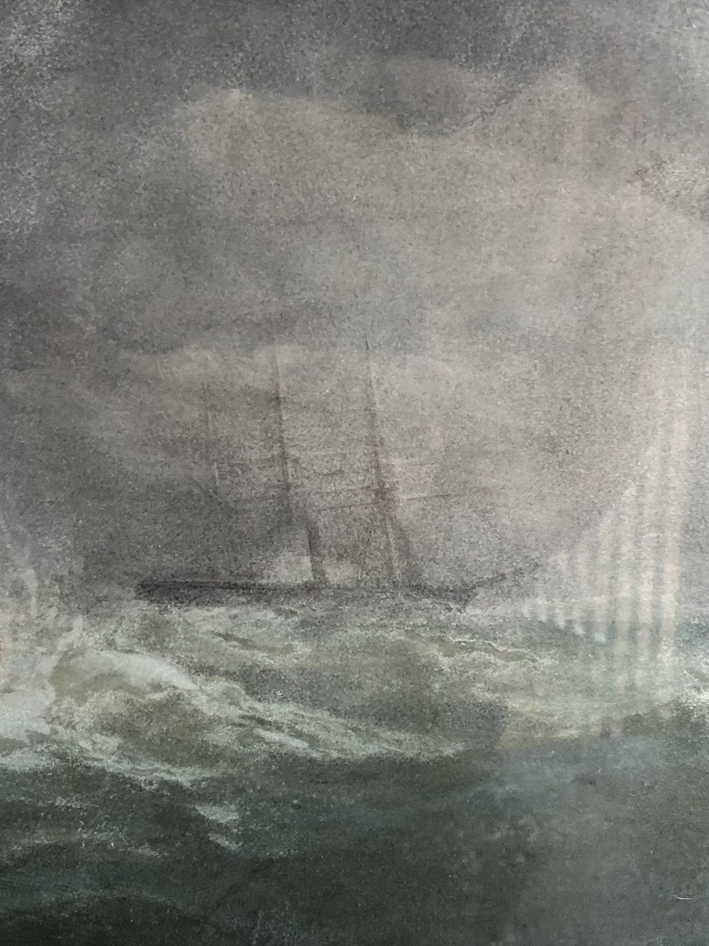20th Century Mixed Media Painting of Boats In Choppy SeasThe Furniture Recycling ShopVintage Item