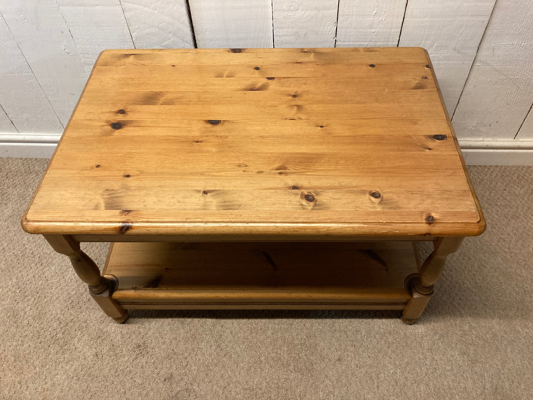 Solid Pine Coffee Table With A Shelf