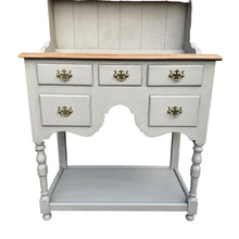Load image into Gallery viewer, Taupe Grey Hand Painted Very Small Dresser Five Drawers And A Shelf
