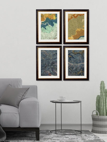 c 1850 geology map of cumbria framed print in size 38 x 50cm - glass-fronted framed wall art print with solid wood frame, luxury wall art for sophisticated spaces