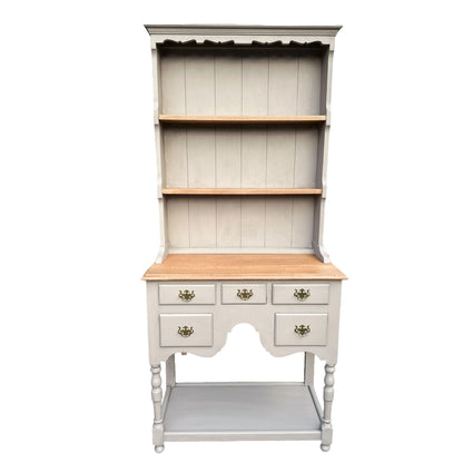 Taupe Grey Hand Painted Very Small Dresser Five Drawers And A Shelf
