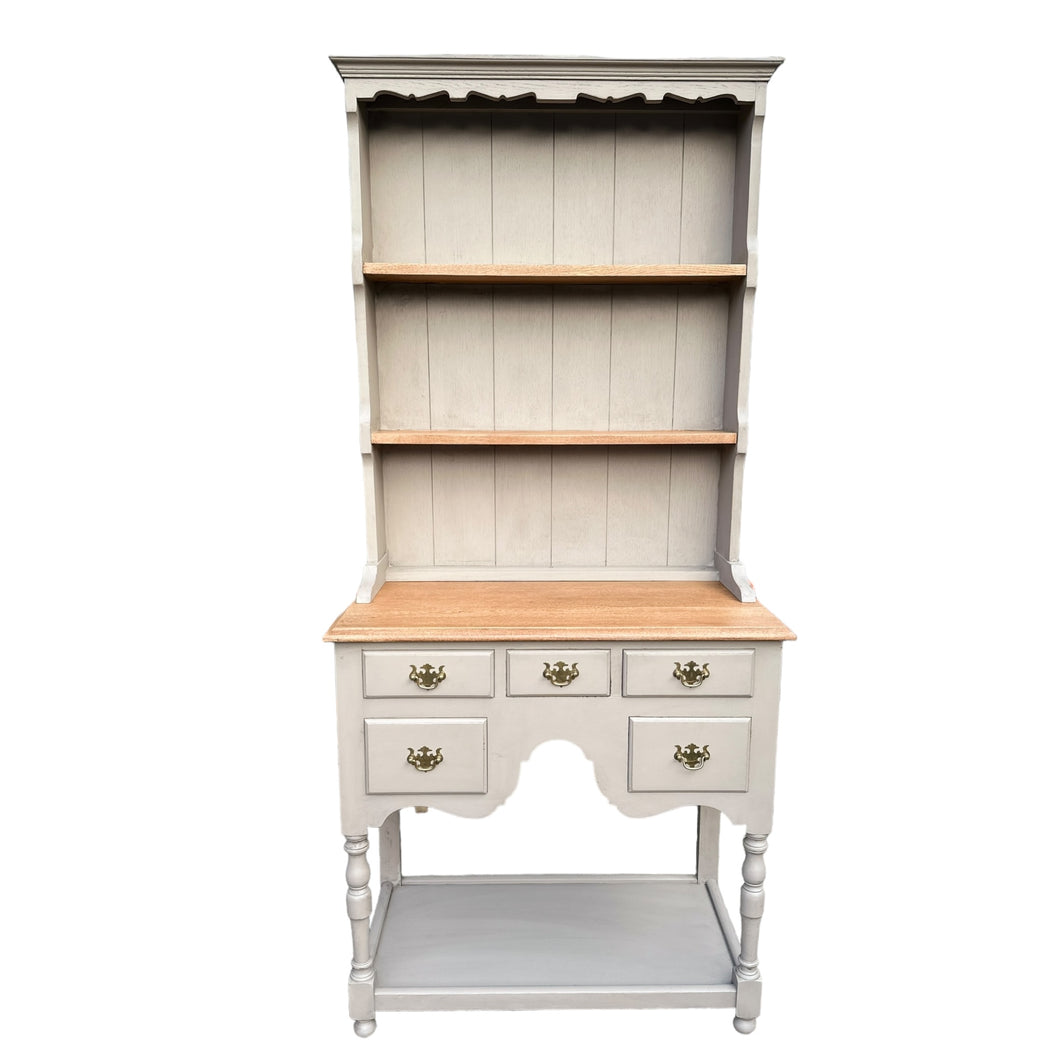 Taupe Grey Hand Painted Very Small Dresser Five Drawers And A Shelf