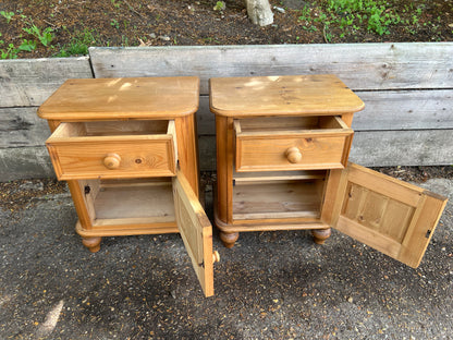 Pair Solid Pine Bedside Tables