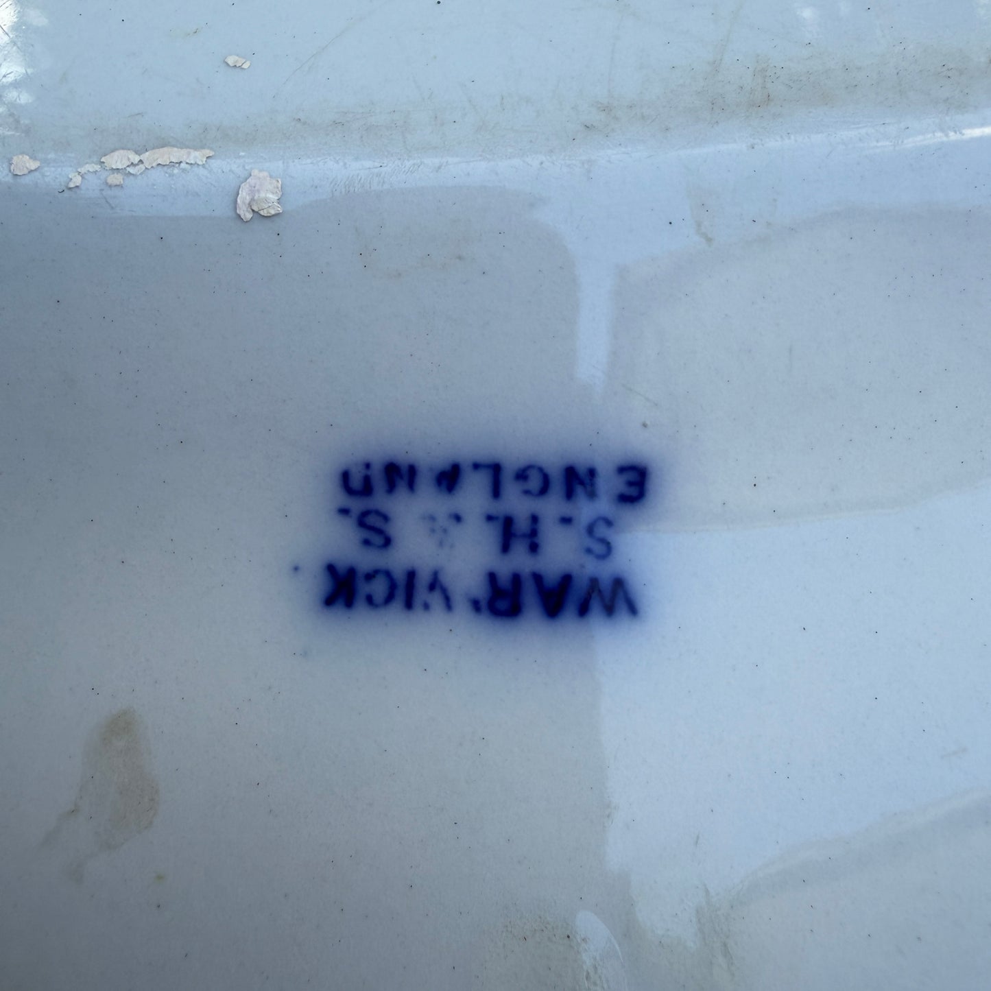 Staffordshire blue & white 'Warwick' transferware platter