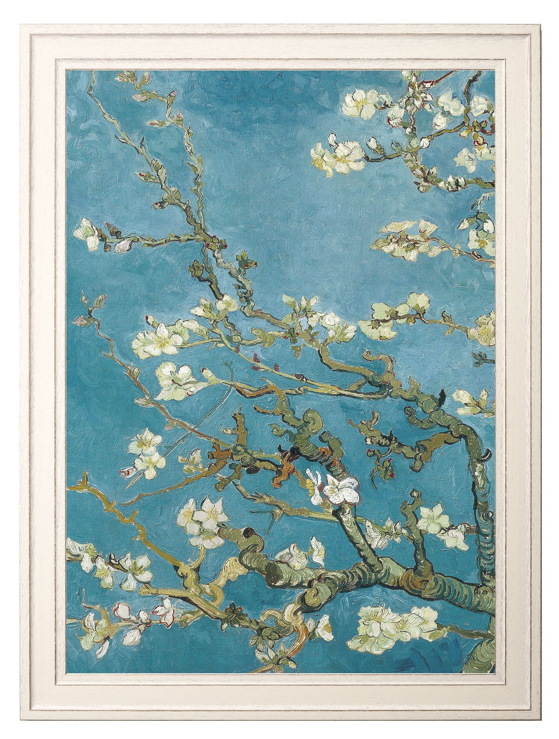almond blossom vincent van gogh set of 2 prints - premium glass-fronted framed art print with solid wood frame, perfect for statement wall decor