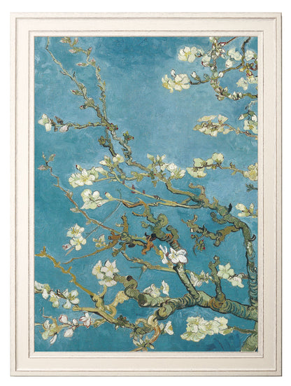almond blossom vincent van gogh set of 2 prints - premium glass-fronted framed art print with solid wood frame, perfect for statement wall decor