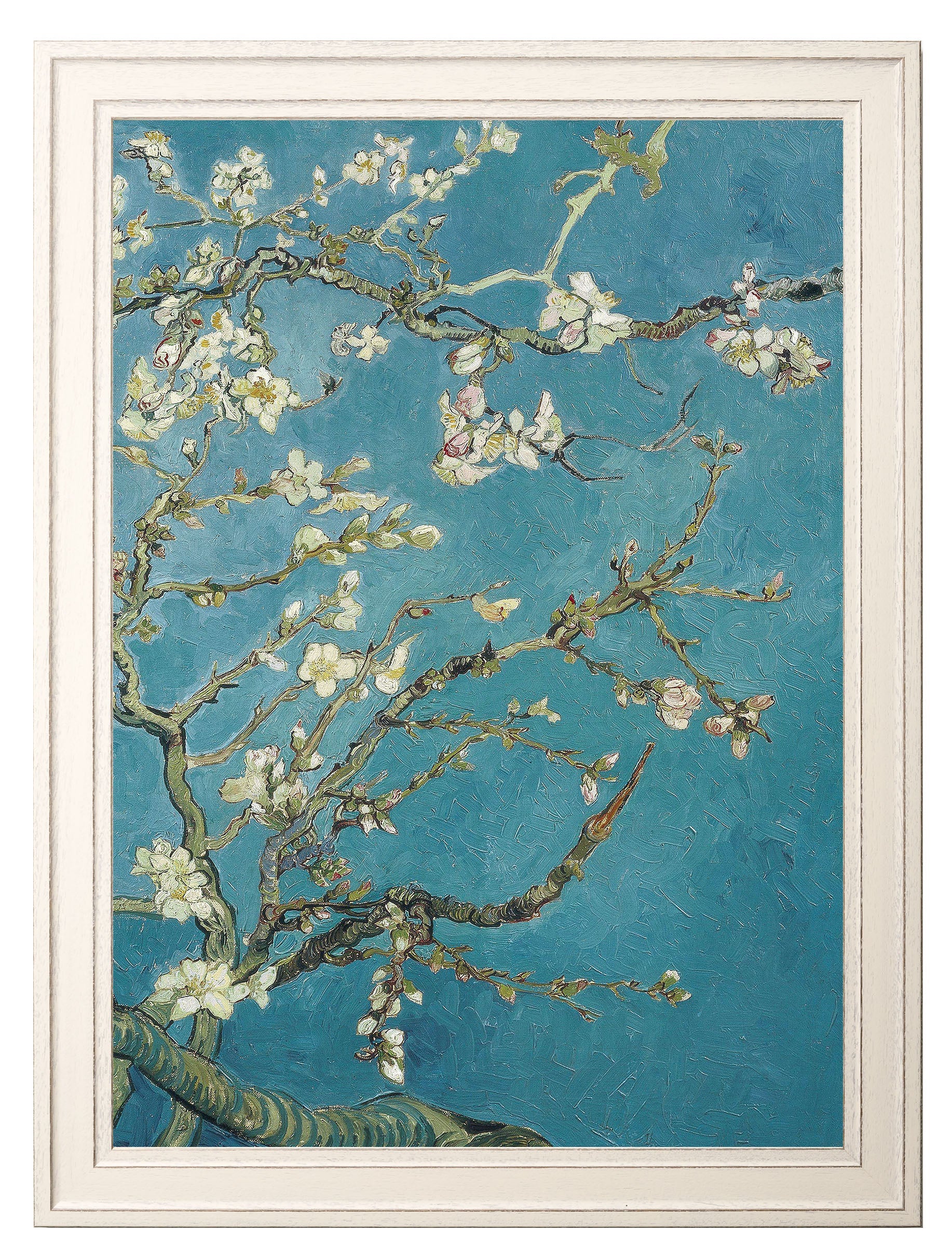 almond blossom vincent van gogh set of 2 prints - premium glass-fronted framed art print with solid wood frame, perfect for luxury home decor