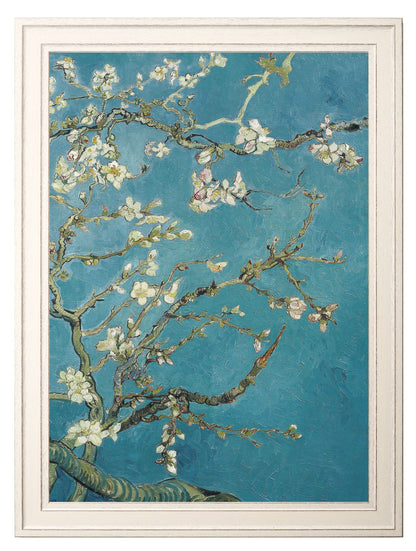 almond blossom vincent van gogh set of 2 prints - premium glass-fronted framed art print with solid wood frame, perfect for luxury home decor