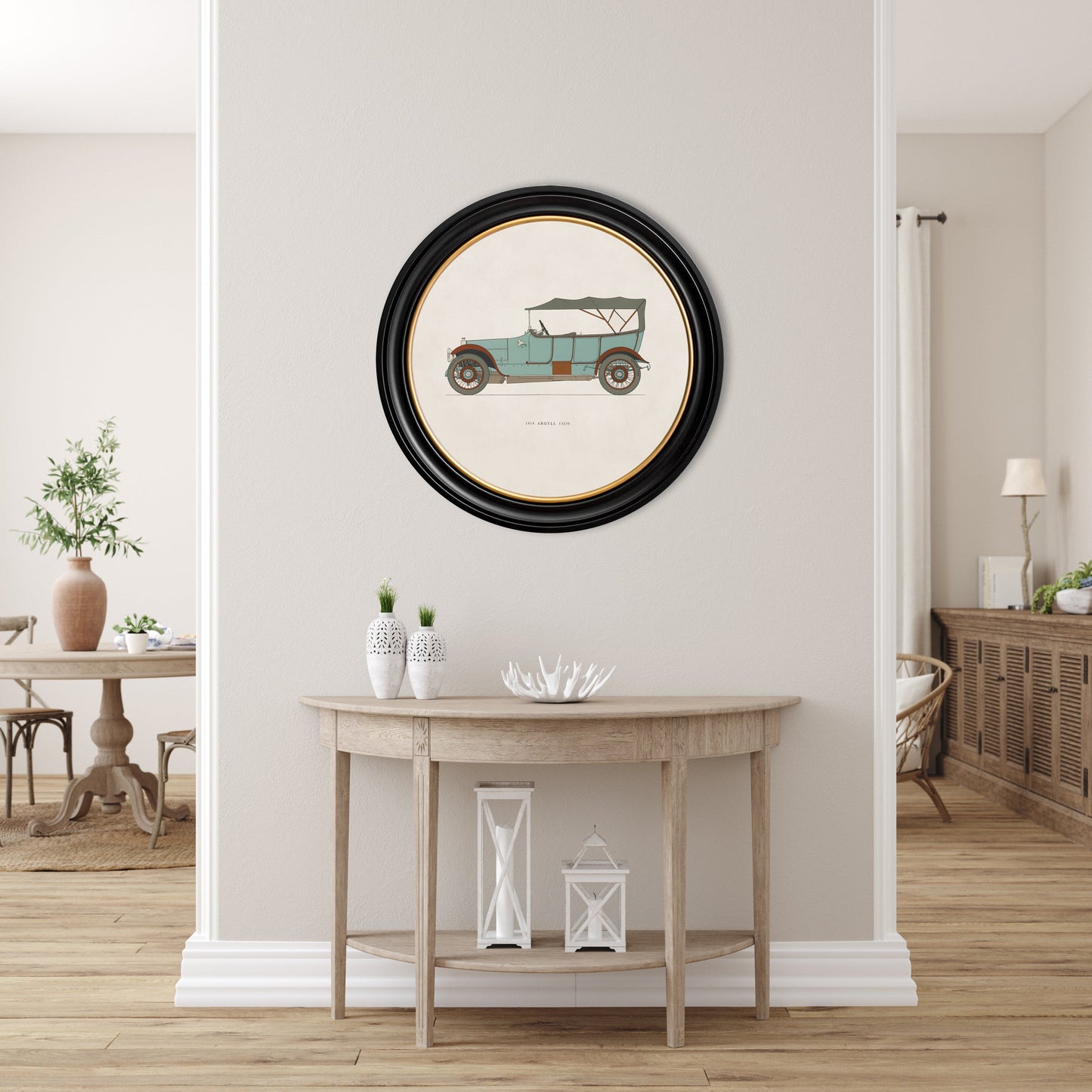 1914 argyll 15 30 in size 70 x 70cm - glass-fronted framed wall art print with solid wood frame, a beautiful addition to stylish homes