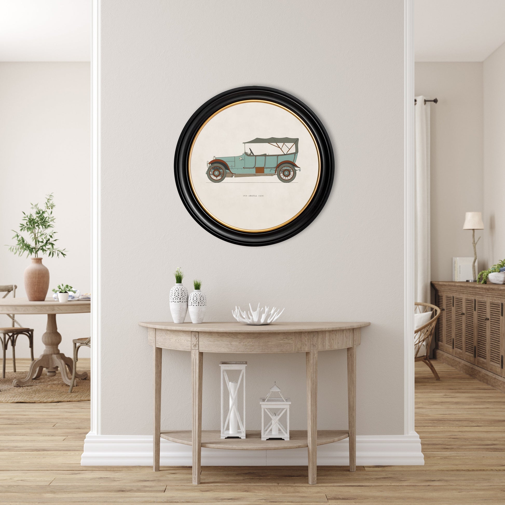 1914 argyll 15 30 in size 70 x 70cm - glass-fronted framed wall art print with solid wood frame, a beautiful addition to stylish homes