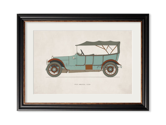 1914 ARGYLL 15/30 in size 35 x 50cm - glass-fronted framed wall art print with solid wood frame, perfect for statement wall decor