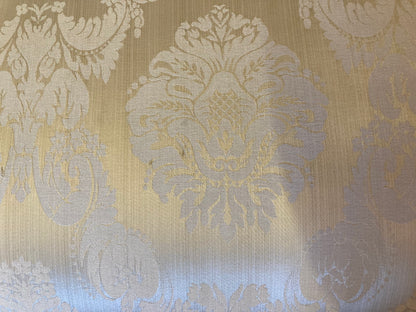 Two Seater Cream Damask Upholstered Sofa